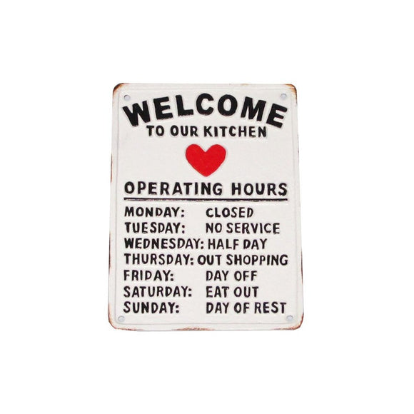 Welcome To Our Kitchen Plaque