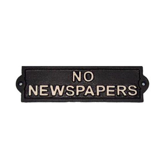 No Newspapers Sign