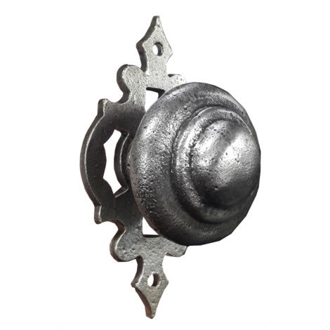 Antiqued Silver Iron Knob with Backplate