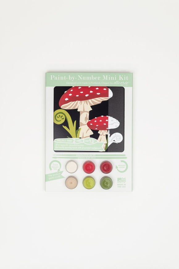 Fly Agaric Mushrooms MINI Paint By Number Kit