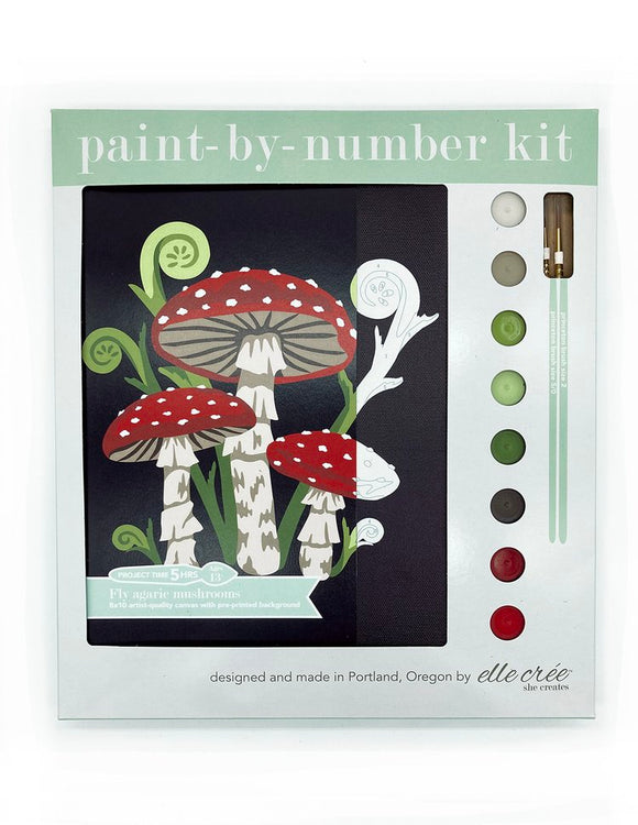 Fly Agaric Mushrooms 8x10 Paint By Number Canvas Kit