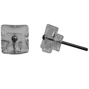 Clear Double Square Knob