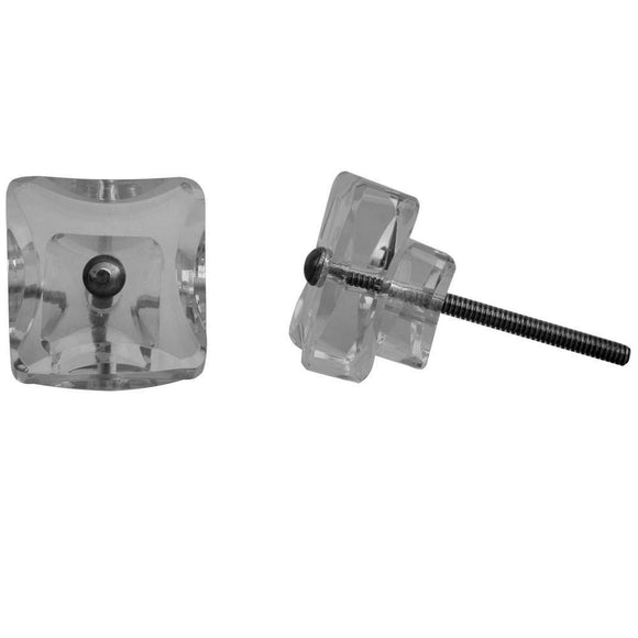 Clear Double Square Knob