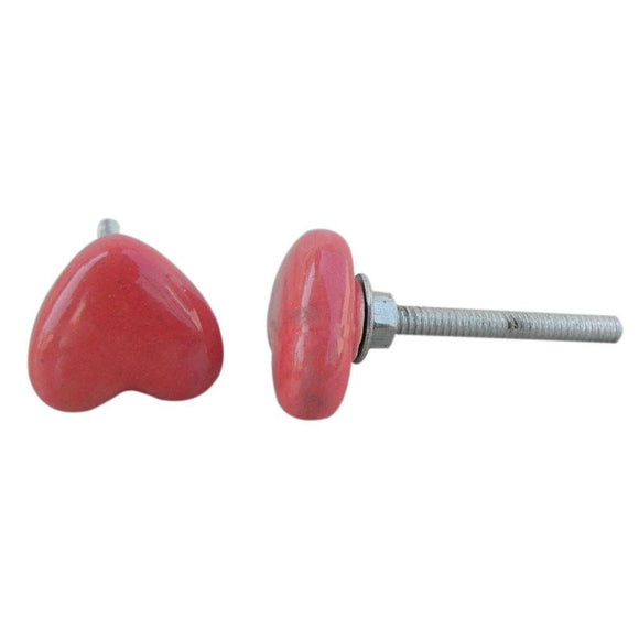 Small Red Heart Knob