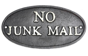 "NO JUNK MAIL" Sign