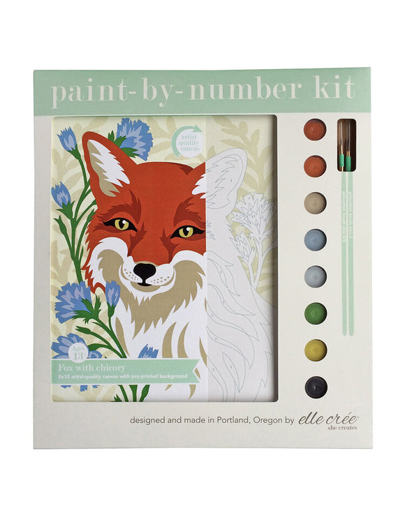 Fox With Chicory 8x10 Paint By Number Canvas Kit