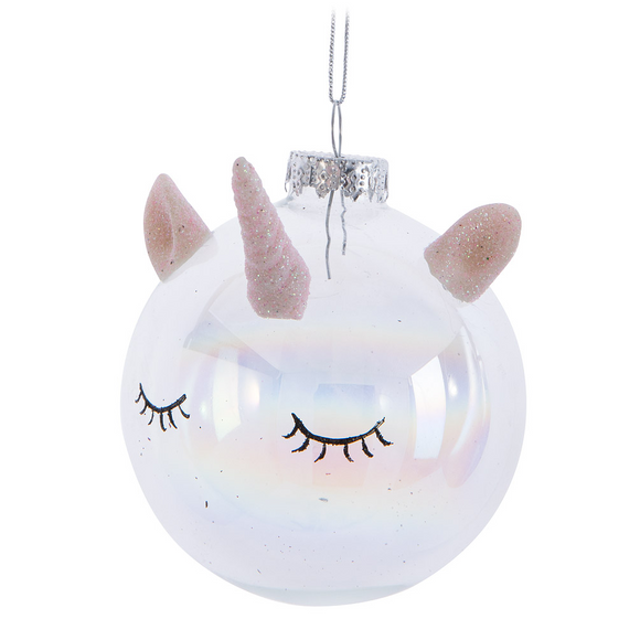 Unicorn Head Ball Ornament