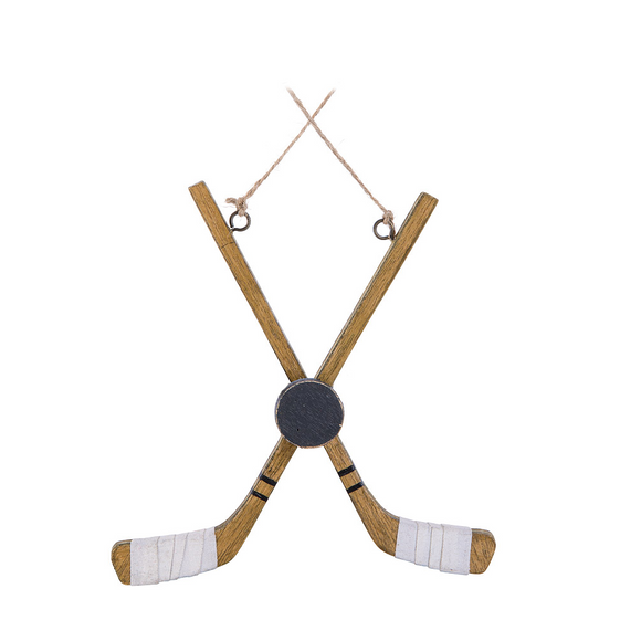 Crossed Hockey Stick's & Puck Ornament
