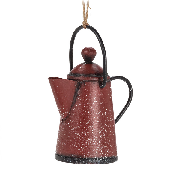 Red Coffee Pot Ornament
